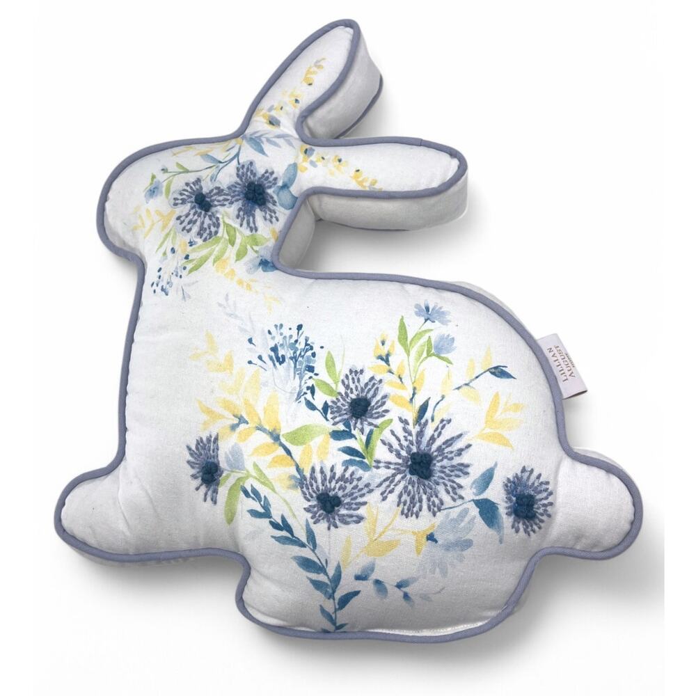 Lillian August Home Bunny Throw Pillow Decor Embroidered Stuffed  Easter Spring